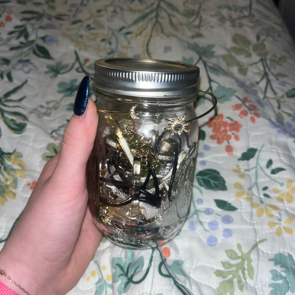 Gold and Silver Jewelry Jar